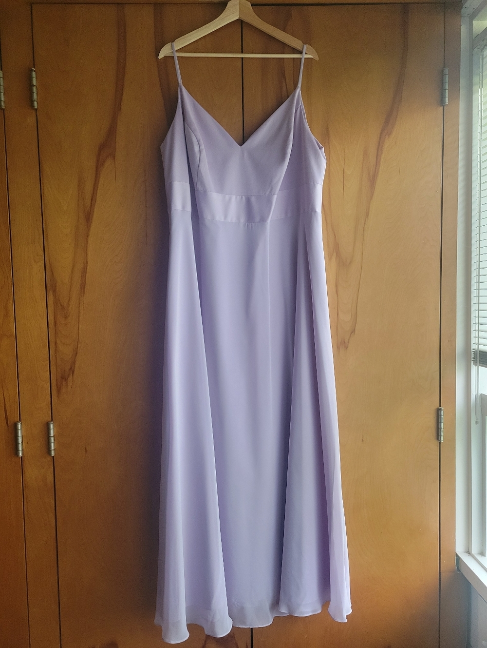Davids Bridal Lavender Spaghetti Strap Maxi Dress